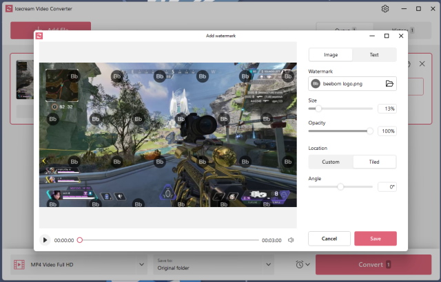 వీడియోలకు వాటర్మార్క్ జోడించండి